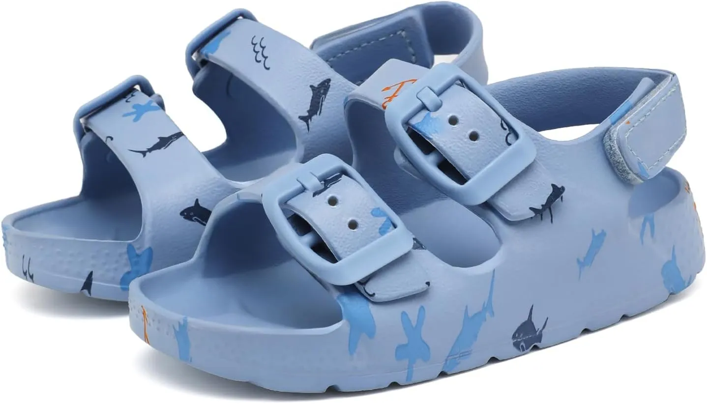 INMINPIN Toddler Boys Girls Buckle Sandals Comfort Open Toe Sandal with Adjustable Back Strap