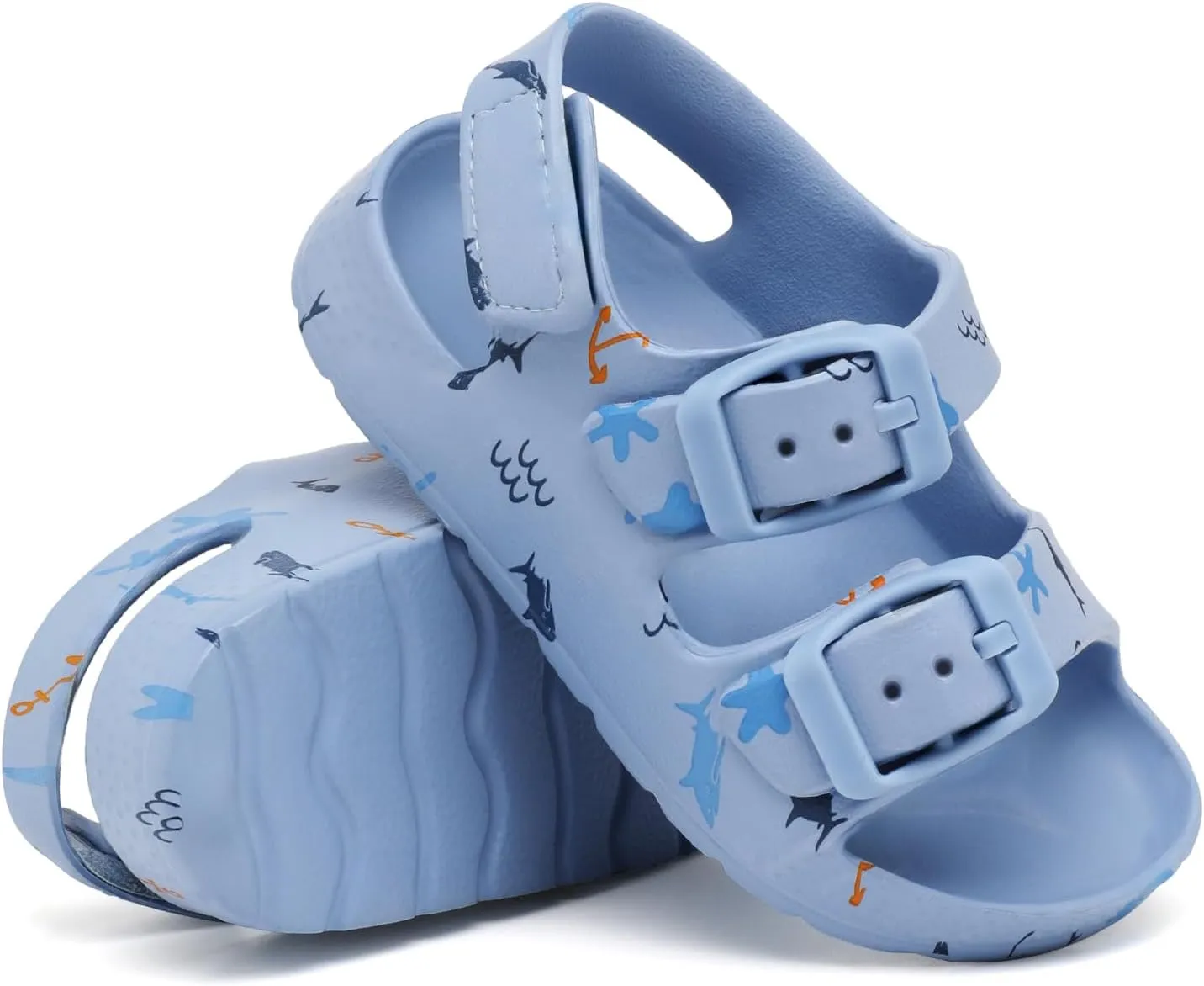 INMINPIN Toddler Boys Girls Buckle Sandals Comfort Open Toe Sandal with Adjustable Back Strap