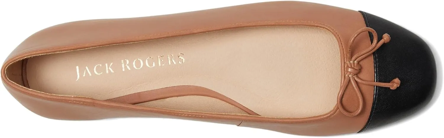 Jack Rogers Women's Kenlyn Cap Toe Ballet-Leather Flat