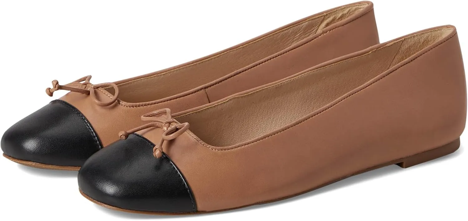 Jack Rogers Women's Kenlyn Cap Toe Ballet-Leather Flat
