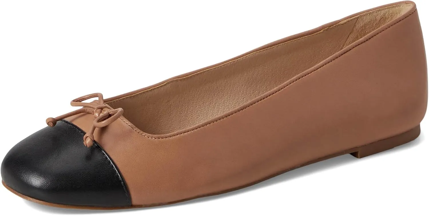 Jack Rogers Women's Kenlyn Cap Toe Ballet-Leather Flat