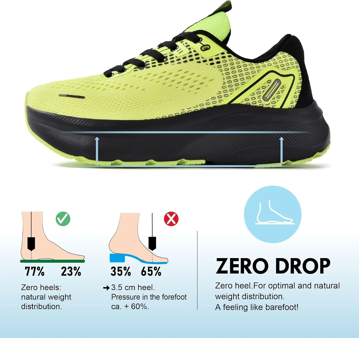 JACKSHIBO Wide Toe Box Shoes for Men Arch Support Shoes Wide Width Sneakers for Running Walking Athletic Tennis Orthopedic Plantar Fasciitis Workout with Thick Cushioned Zero Drop Sole