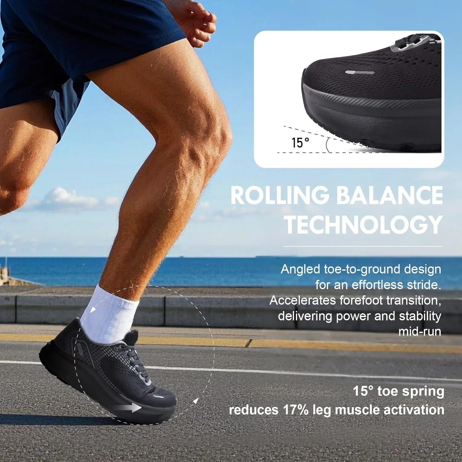 JACKSHIBO Wide Toe Box Shoes for Men Arch Support Shoes Wide Width Sneakers for Running Walking Athletic Tennis Orthopedic Plantar Fasciitis Workout with Thick Cushioned Zero Drop Sole