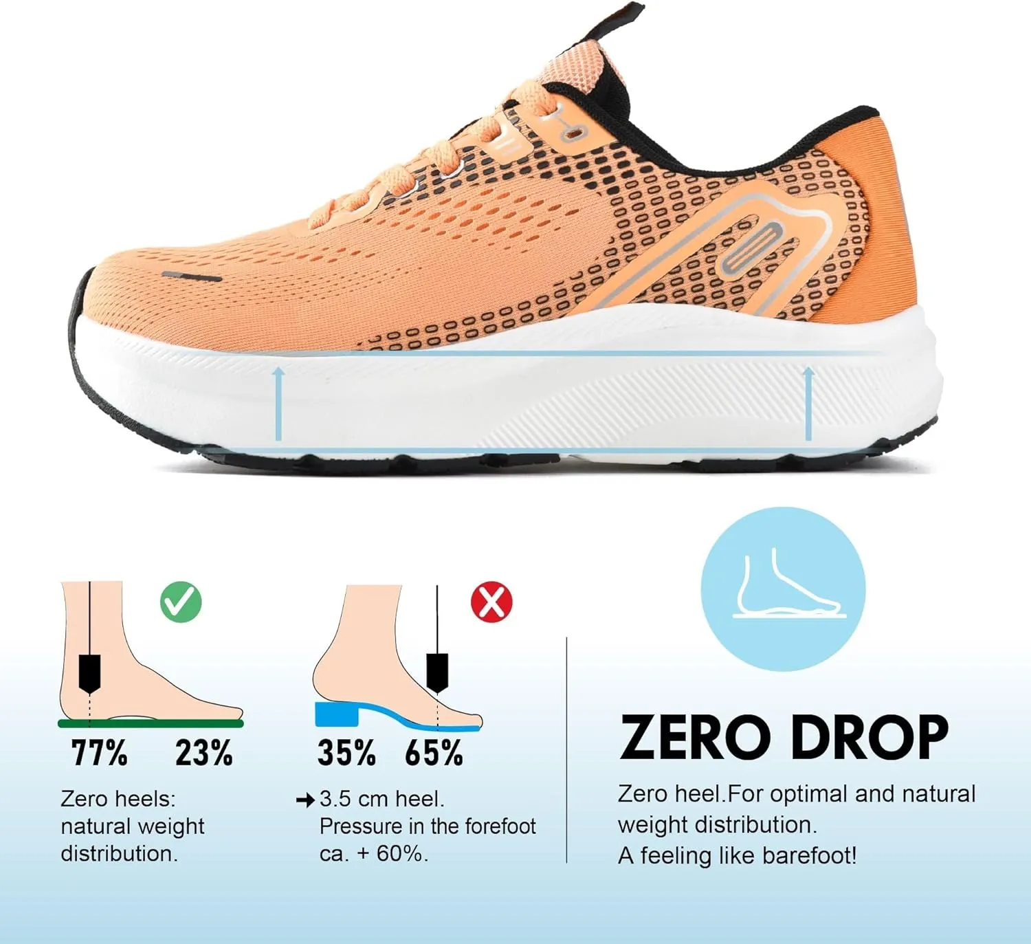 JACKSHIBO Wide Toe Box Shoes for Men Arch Support Shoes Wide Width Sneakers for Running Walking Athletic Tennis Orthopedic Plantar Fasciitis Workout with Thick Cushioned Zero Drop Sole