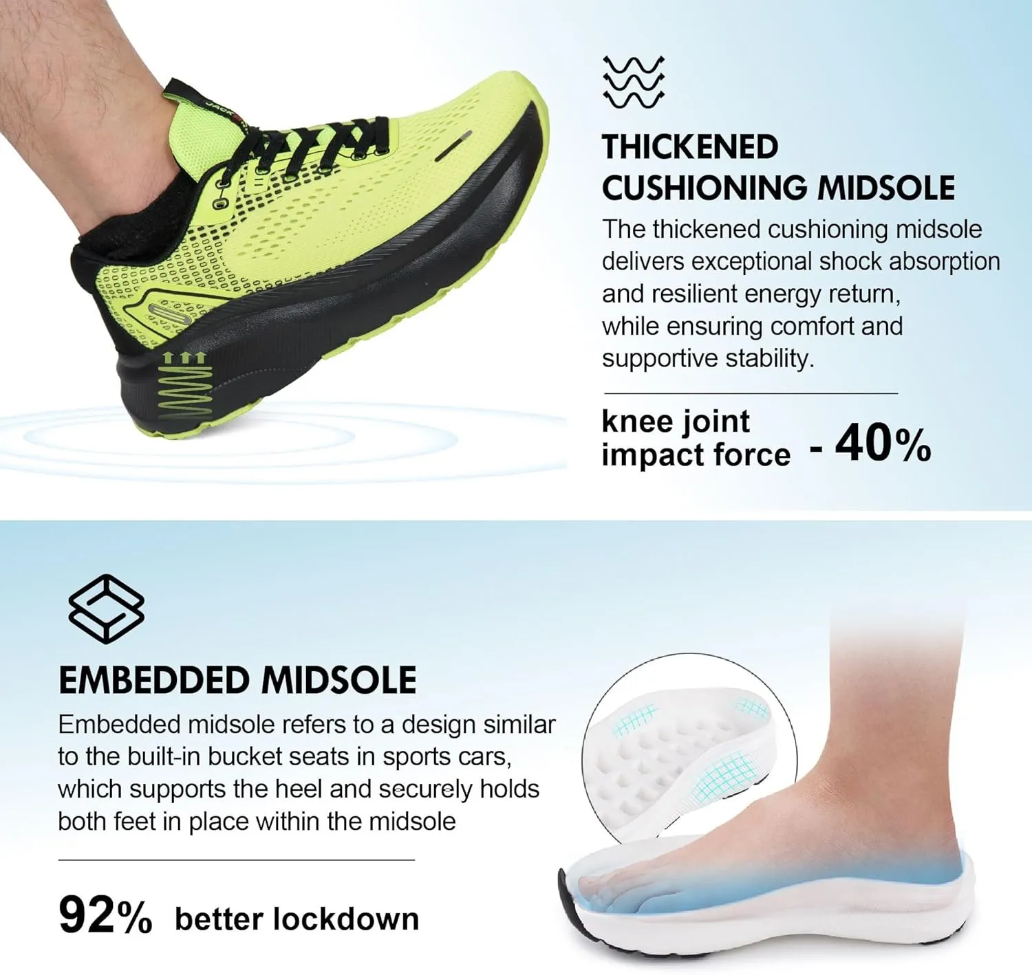 JACKSHIBO Wide Toe Box Shoes for Men Arch Support Shoes Wide Width Sneakers for Running Walking Athletic Tennis Orthopedic Plantar Fasciitis Workout with Thick Cushioned Zero Drop Sole