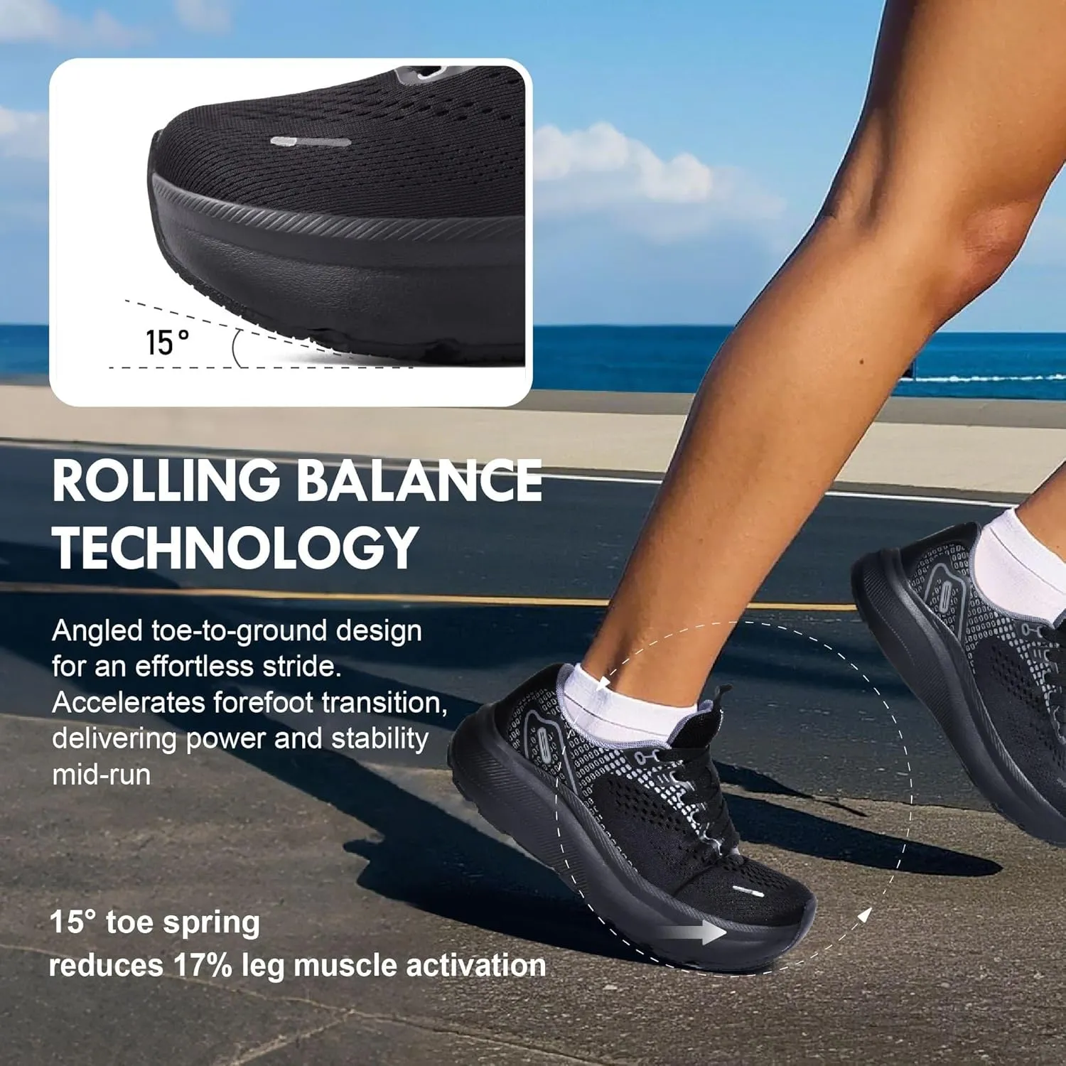JACKSHIBO Wide Toe Box Shoes Women Arch Support Wide Sneakers for Running Walking Athletic Tennis Orthopedic Plantar Fasciitis Workout with Thick Cushion Zero Drop Sole Width Shoes