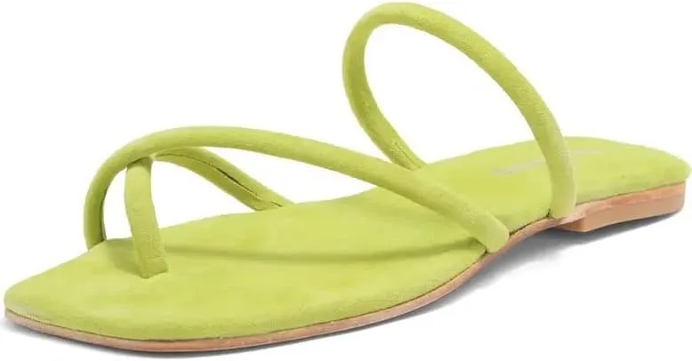Jeffrey Campbell Rania Natural Suede Flip Flop Open Toe Strappy Flat Sandals