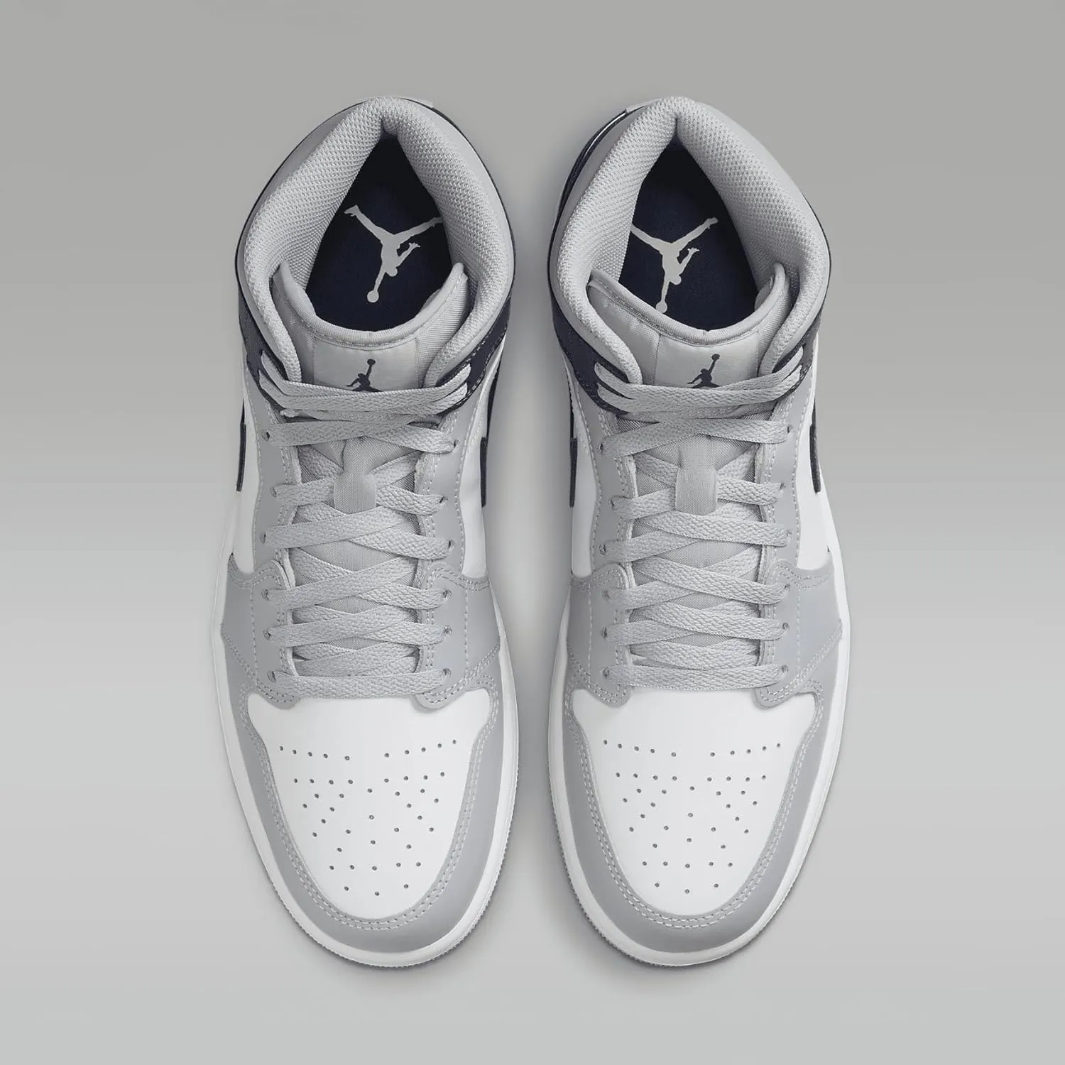 Jordan Men's 1 Mid White/Midnight Navy-Wolf Grey (DQ8426 104)