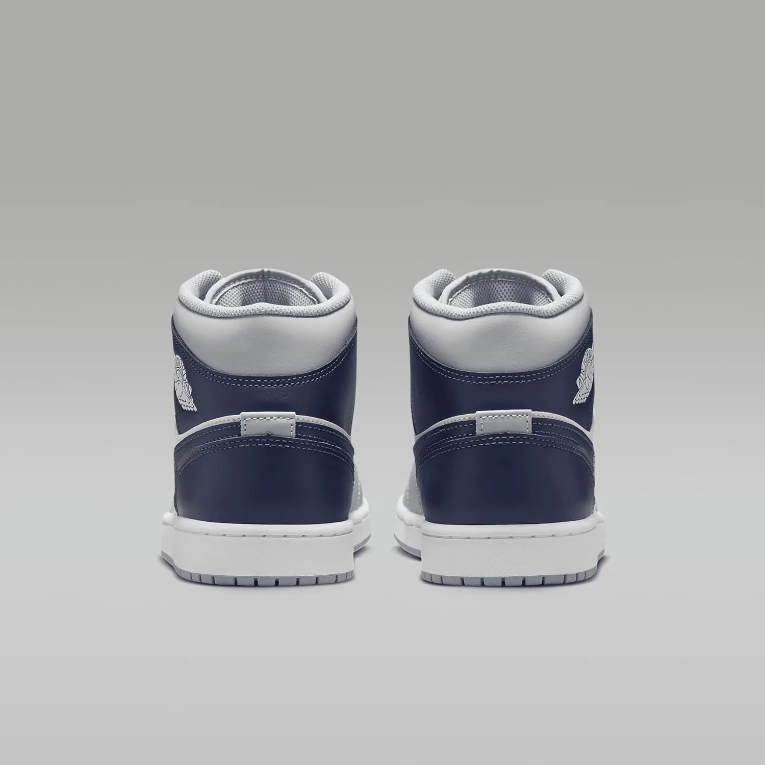 Jordan Men's 1 Mid White/Midnight Navy-Wolf Grey (DQ8426 104)