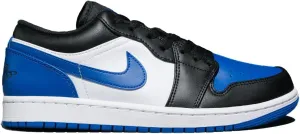 Jordan Men's Air 1 Low White/Royal Blue-Black-White (553558 140) - 12