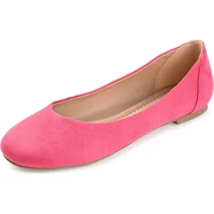Journee Collection Womens Kavn Flat with Classic Round Toe and Comfort Insoles, Fuschia, 9