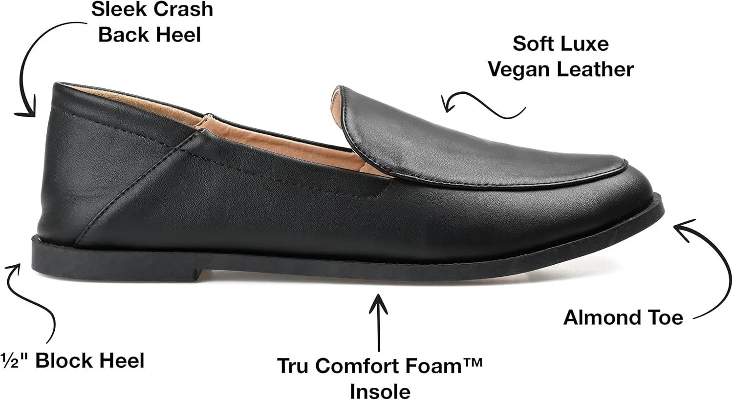 Journee Collection Womens Leather Flat Loafers