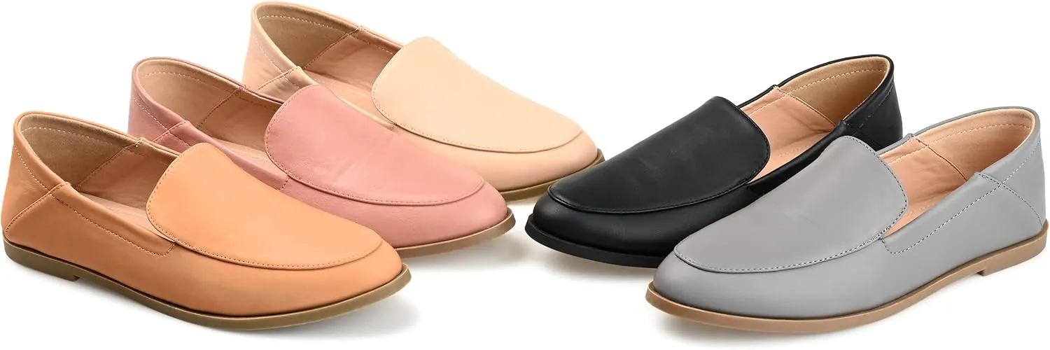 Journee Collection Womens Leather Flat Loafers