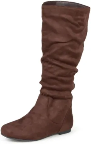 Journee Collection Women's Rebecca-02 Wide Calf Round Toe Riding Boots - Brown, 7