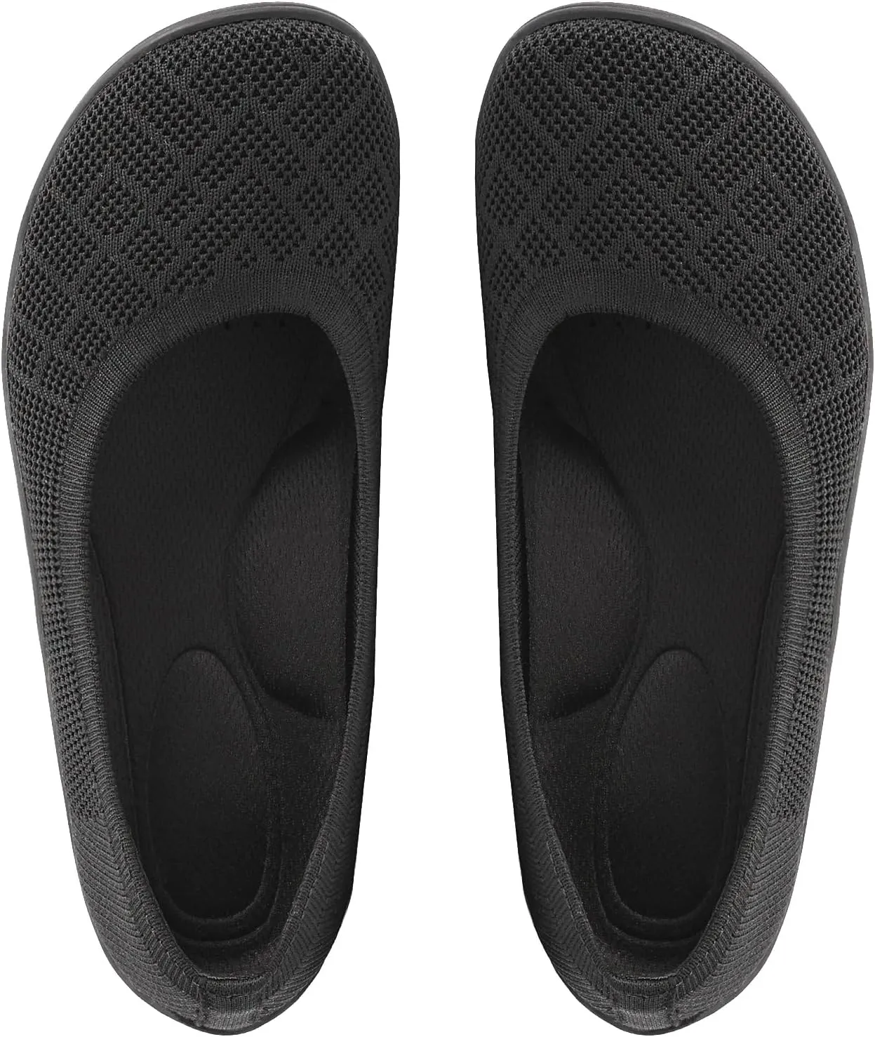KBZone Women‘s Flat Shoes Round Toe Knit Ballet Flat Comfort Dressy Flat Walking Shoes