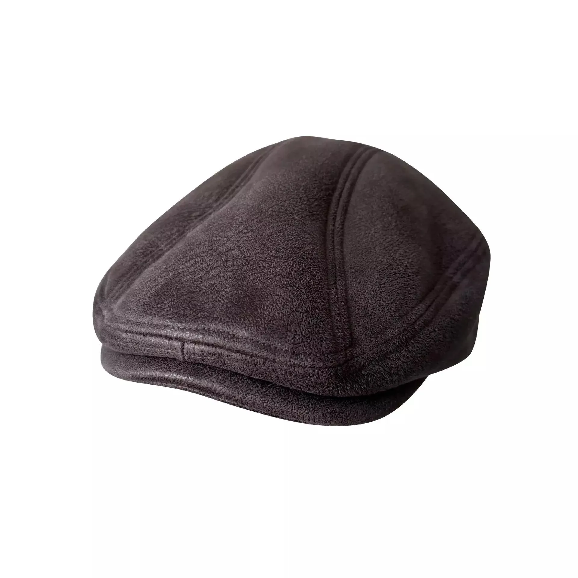 Kearney Vintage Coffee Leather Flat Cap