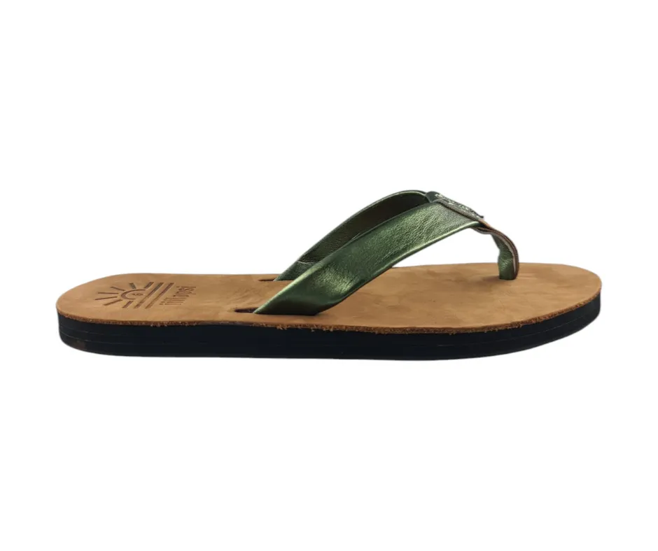 Ladies Metallic Green - Flat