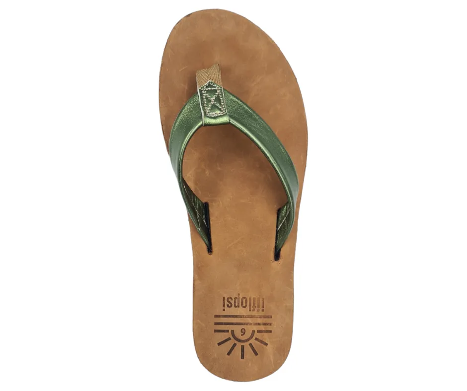 Ladies Metallic Green - Flat