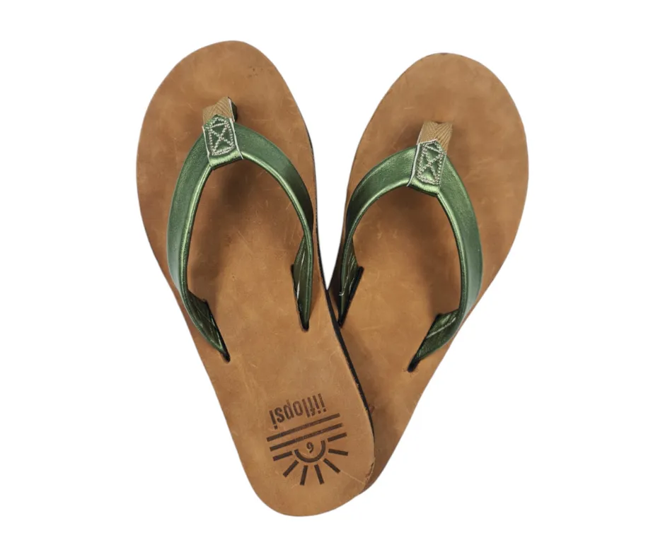 Ladies Metallic Green - Flat
