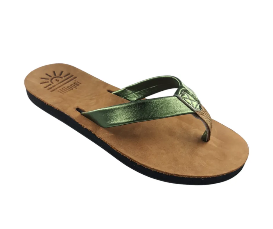 Ladies Metallic Green - Flat