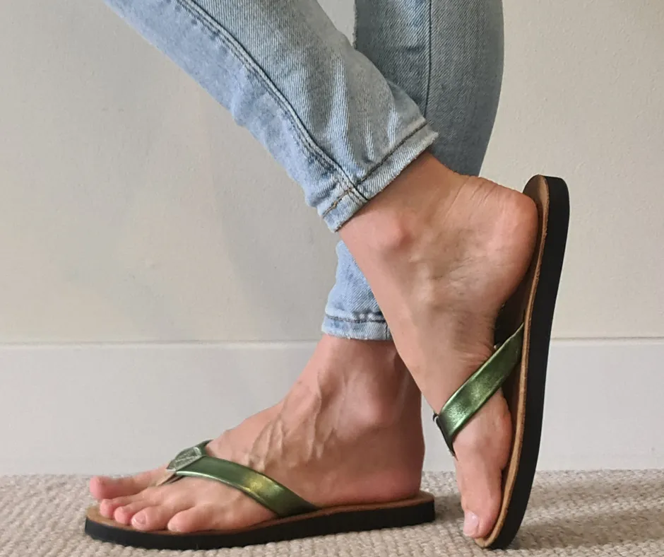 Ladies Metallic Green - Flat