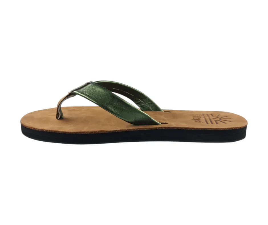 Ladies Metallic Green - Flat