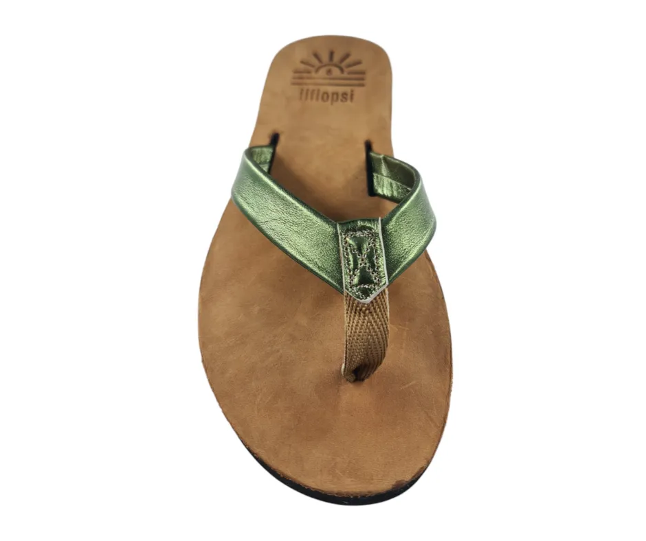 Ladies Metallic Green - Flat