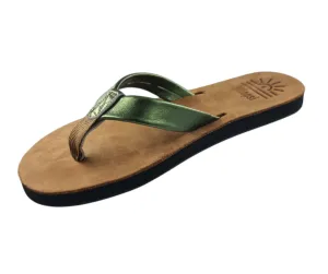 Ladies Metallic Green - Flat