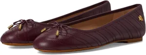 Lauren Ralph Lauren Women's Jayna Stitched Leather Flat Ballet