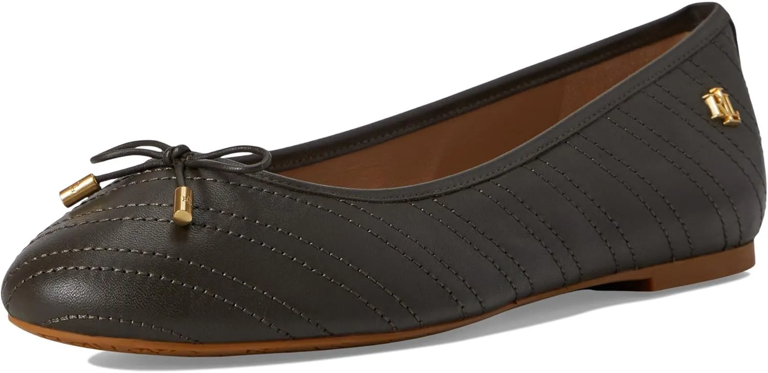 Lauren Ralph Lauren Women's Jayna Stitched Leather Flat Ballet
