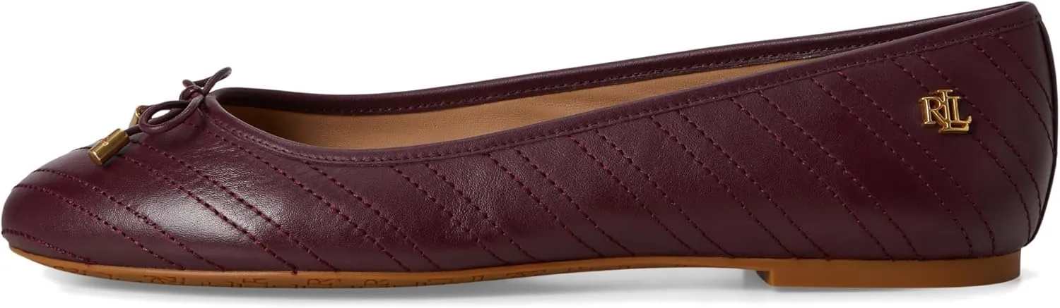 Lauren Ralph Lauren Women's Jayna Stitched Leather Flat Ballet