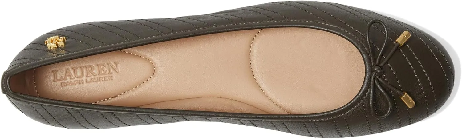 Lauren Ralph Lauren Women's Jayna Stitched Leather Flat Ballet