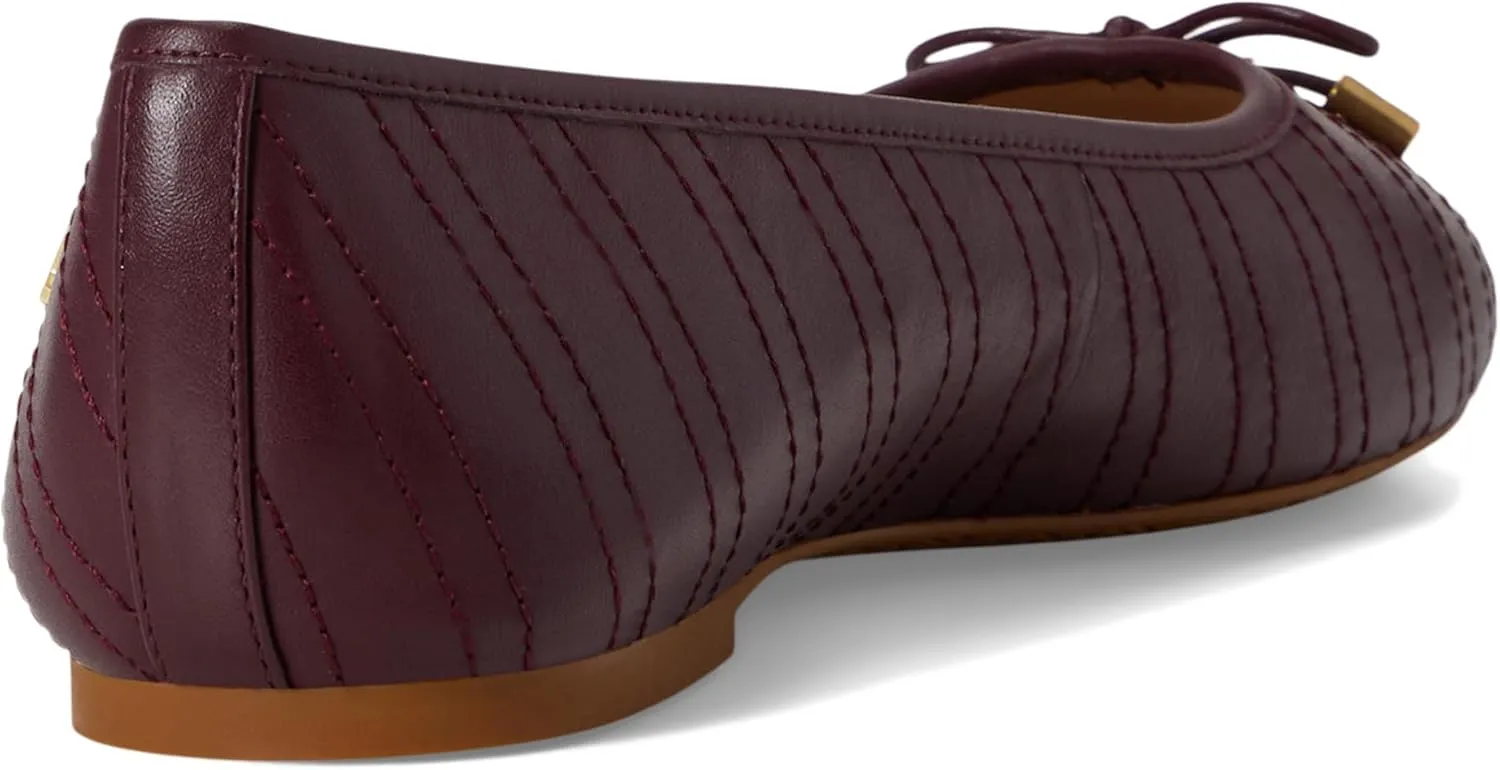 Lauren Ralph Lauren Women's Jayna Stitched Leather Flat Ballet