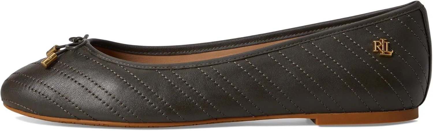 Lauren Ralph Lauren Women's Jayna Stitched Leather Flat Ballet