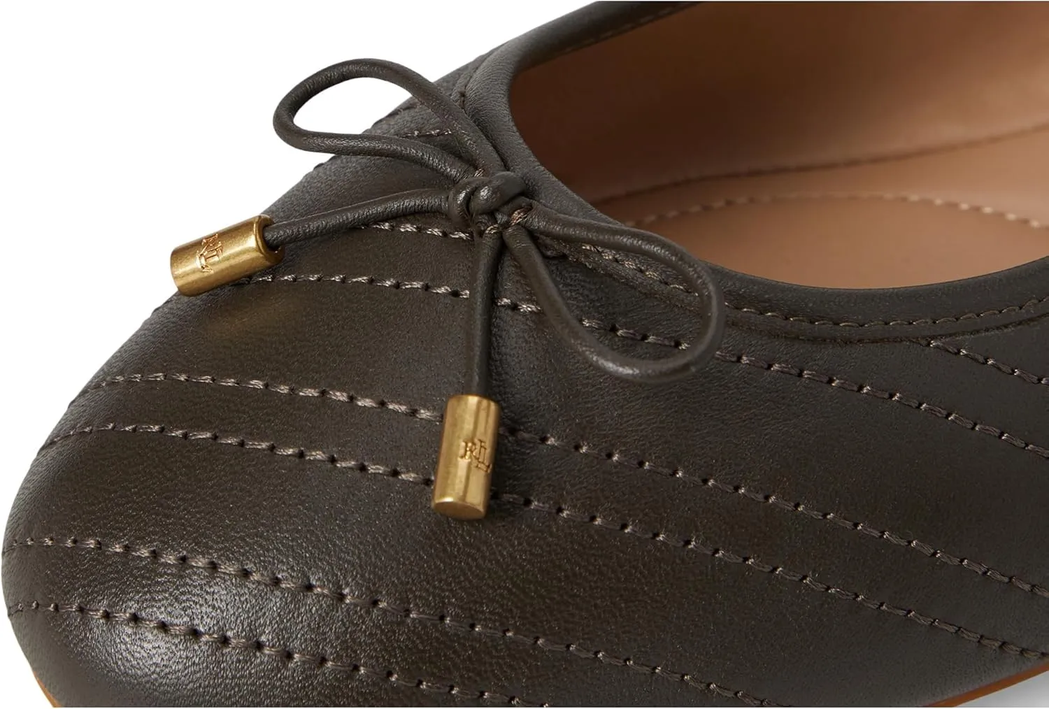 Lauren Ralph Lauren Women's Jayna Stitched Leather Flat Ballet
