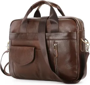 Layer Cowhide Leather Briefcase Leather Crossbody Business Single Shoulder Computer Bag Shoulder Briefcase