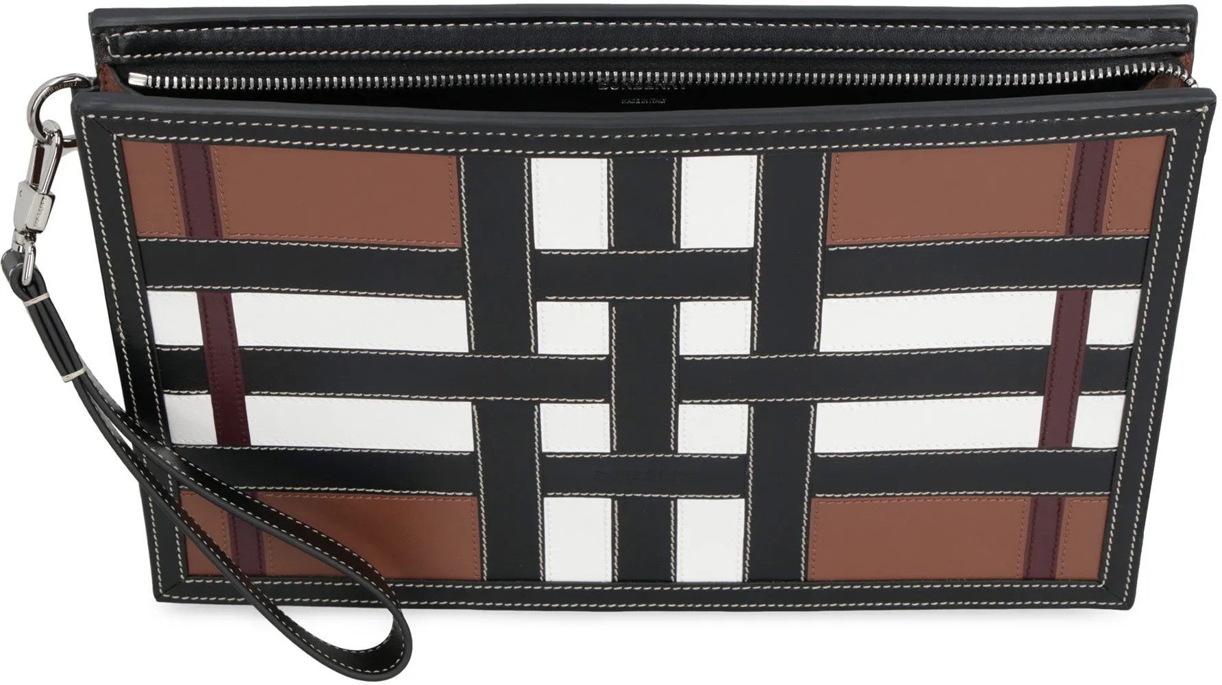Leather flat pouch
