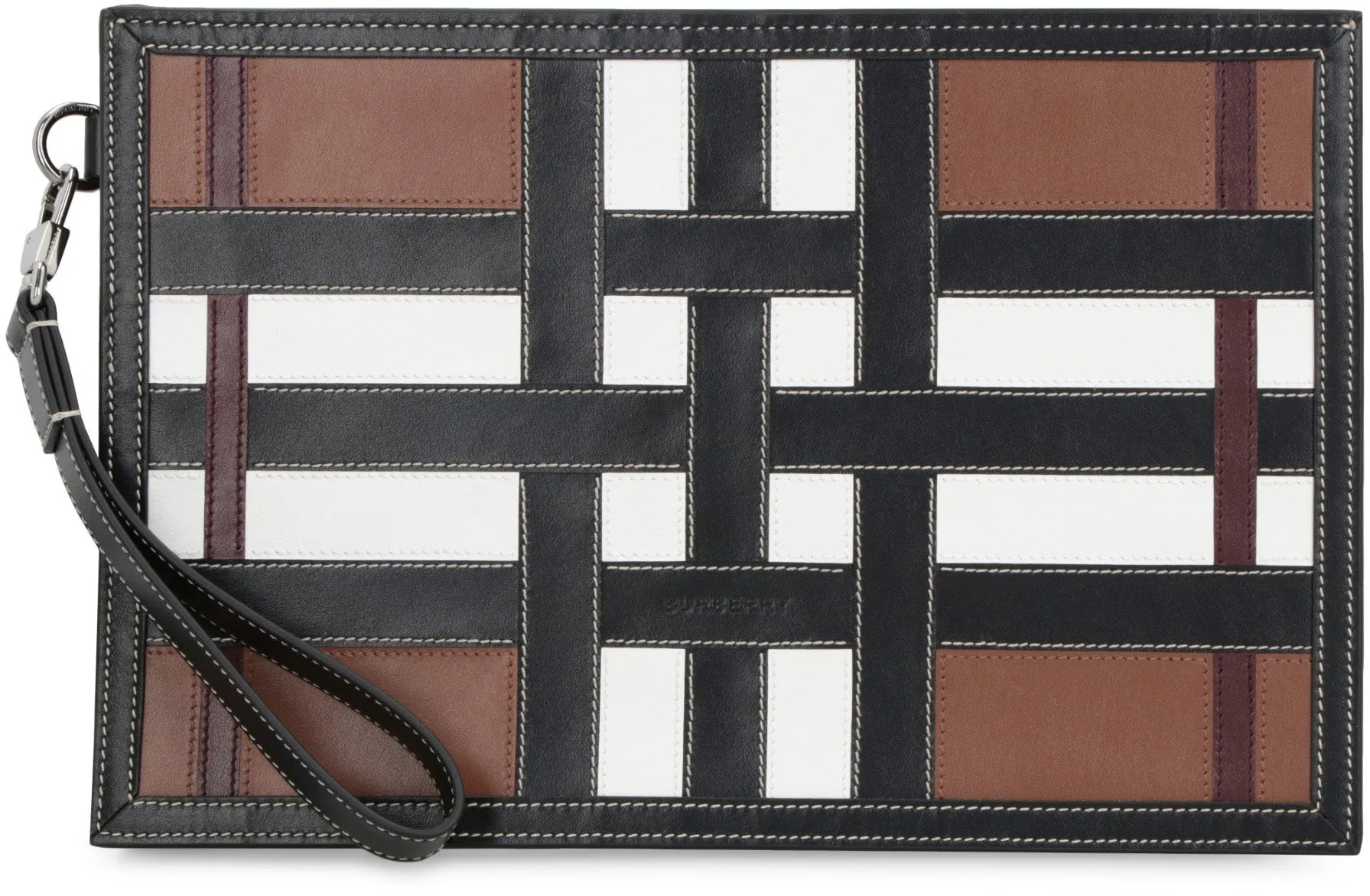 Leather flat pouch