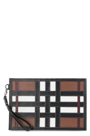 Leather flat pouch