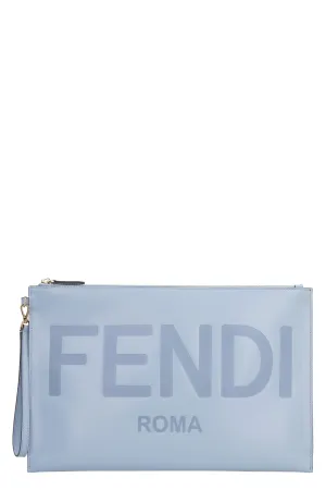 Leather flat pouch