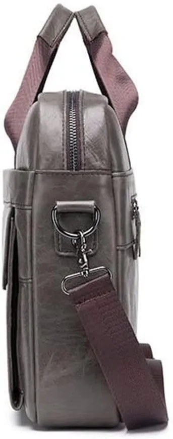Leather Men's Leather Business Briefcase Layer Cowhide Computer Handheld Shoulder Crossbody Bag