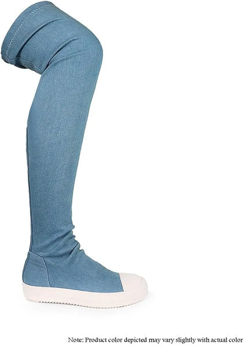 Liliana Women Thigh High Boots Flat Over The Knee Round Toe Tall Boots WANNABE-1
