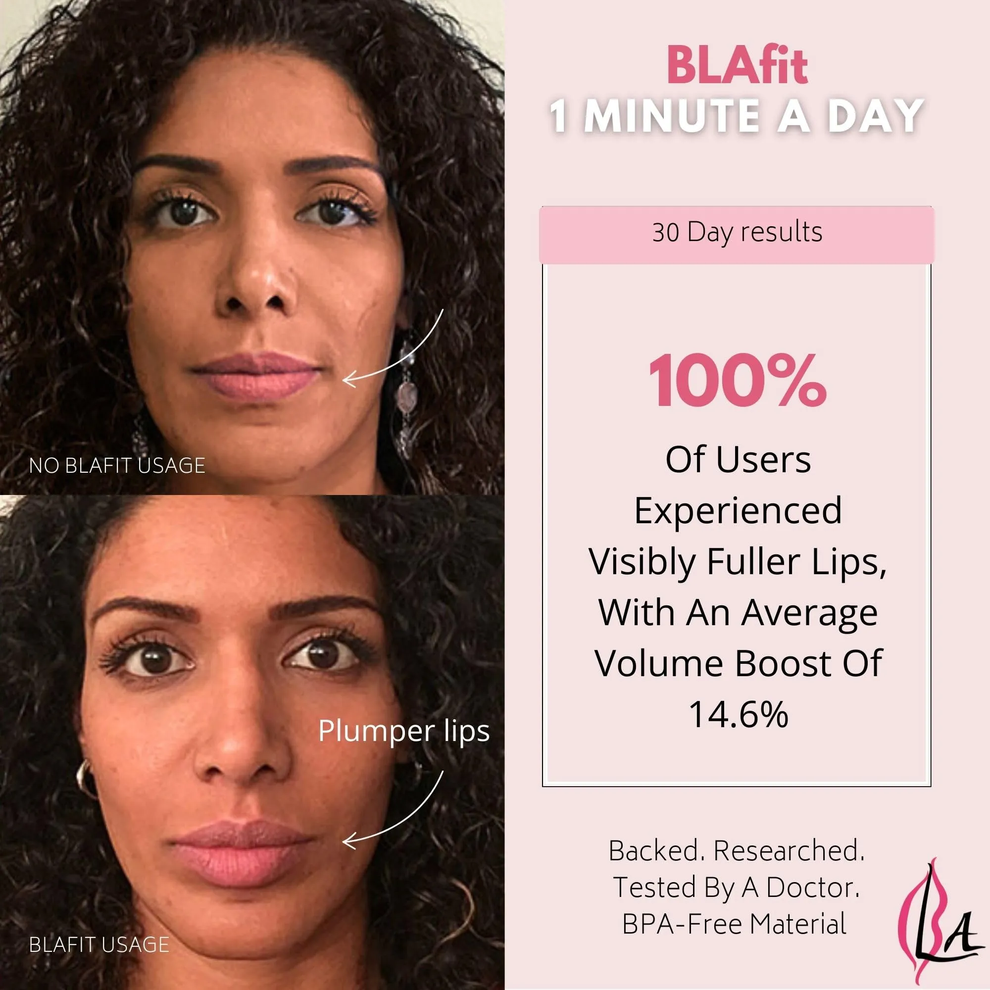 Lip Plumper Device | Non-Invasive Lip Plumping Device, Pain-Free | 60-Second Daily Exercise for Fuller Lips, Defined Jawline & Firmer Skin, MADE IN USA (Sky Blue)
