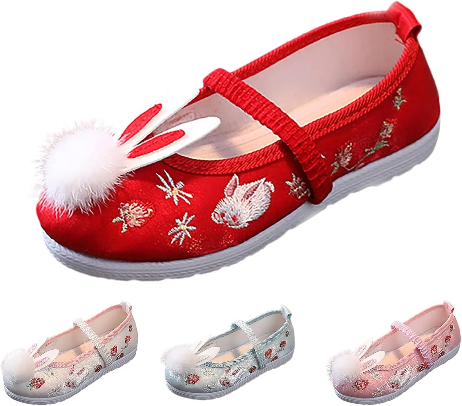 Little Kid Girls Traditional Embroidered Hanfu Shoes Children's Fashionable Antiquity Performance Cloth Shoes