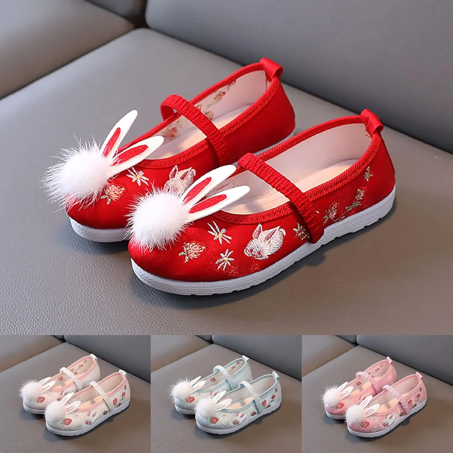 Little Kid Girls Traditional Embroidered Hanfu Shoes Children's Fashionable Antiquity Performance Cloth Shoes