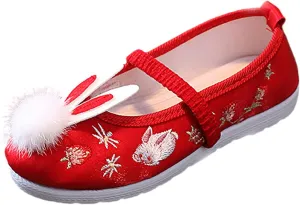 Little Kid Girls Traditional Embroidered Hanfu Shoes Children's Fashionable Antiquity Performance Cloth Shoes