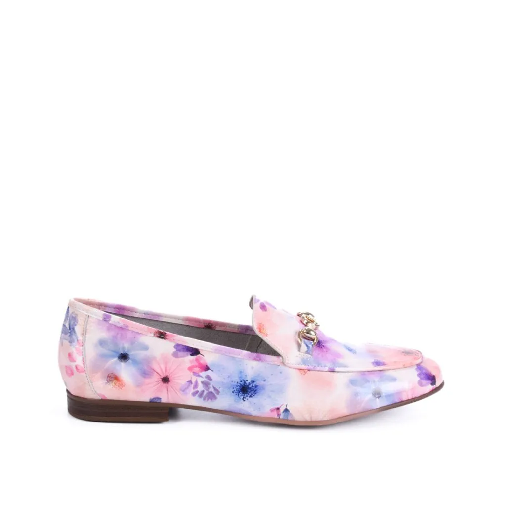 Loafer Couro Floral