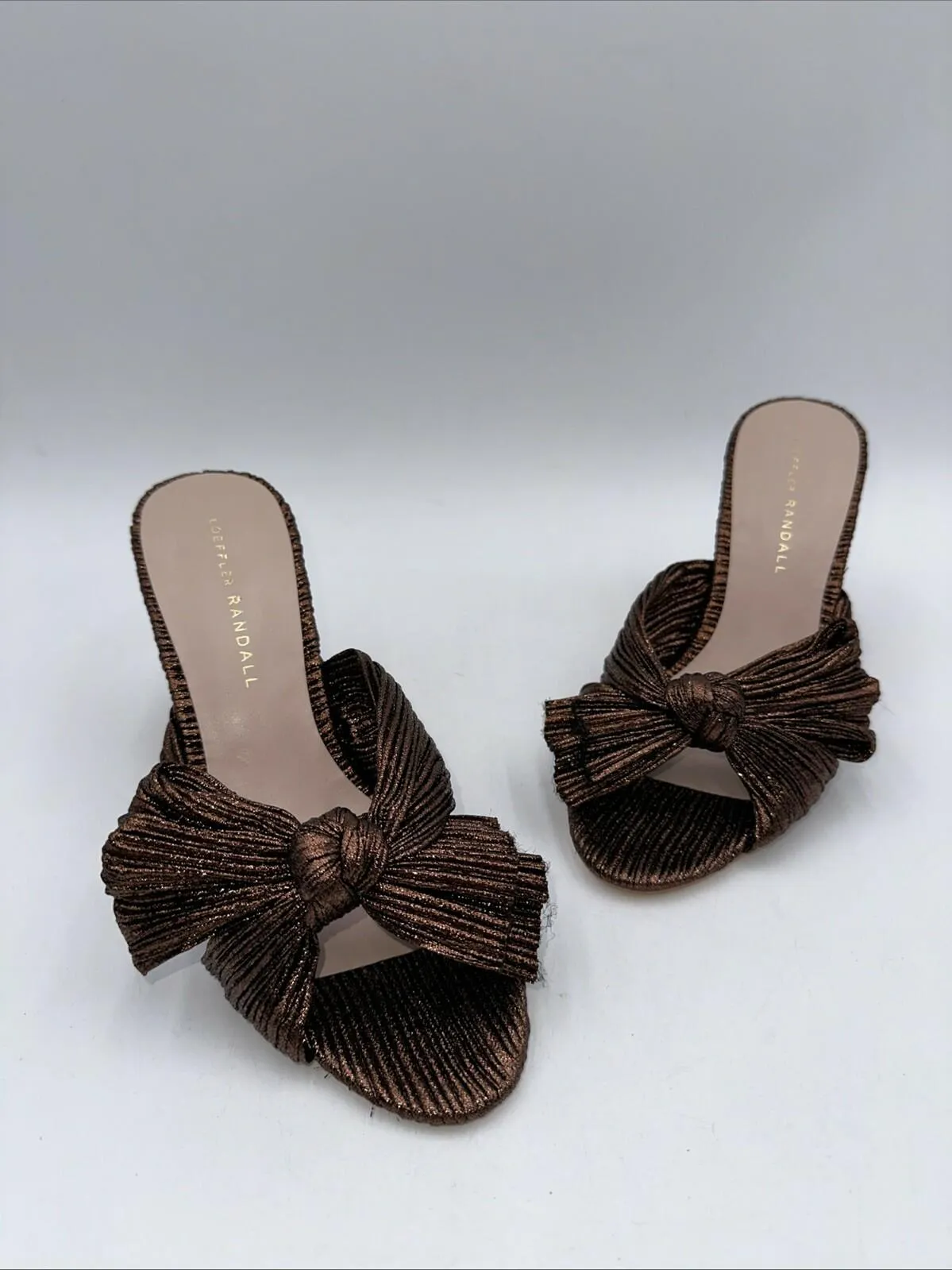 Loeffler Randall Women’s Penny Knot Mocha Slip On Mule Sandals  Size 8 B - Very Good