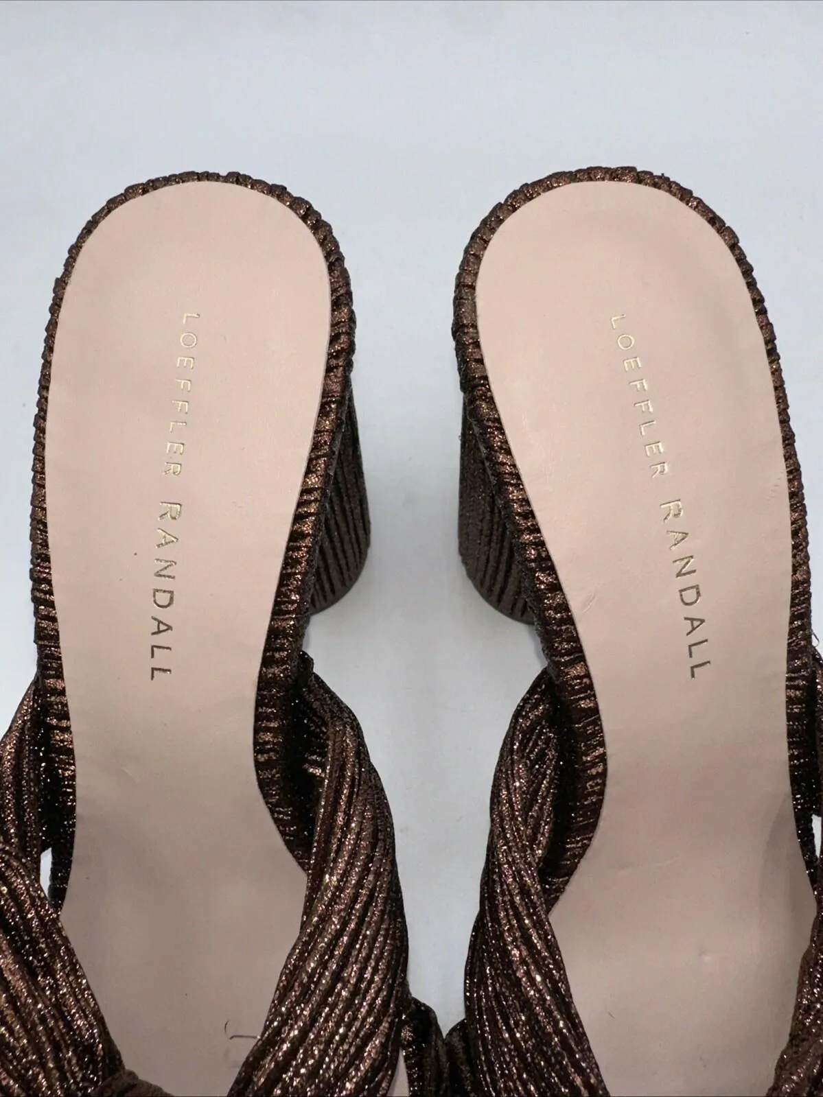 Loeffler Randall Women’s Penny Knot Mocha Slip On Mule Sandals  Size 8 B - Very Good