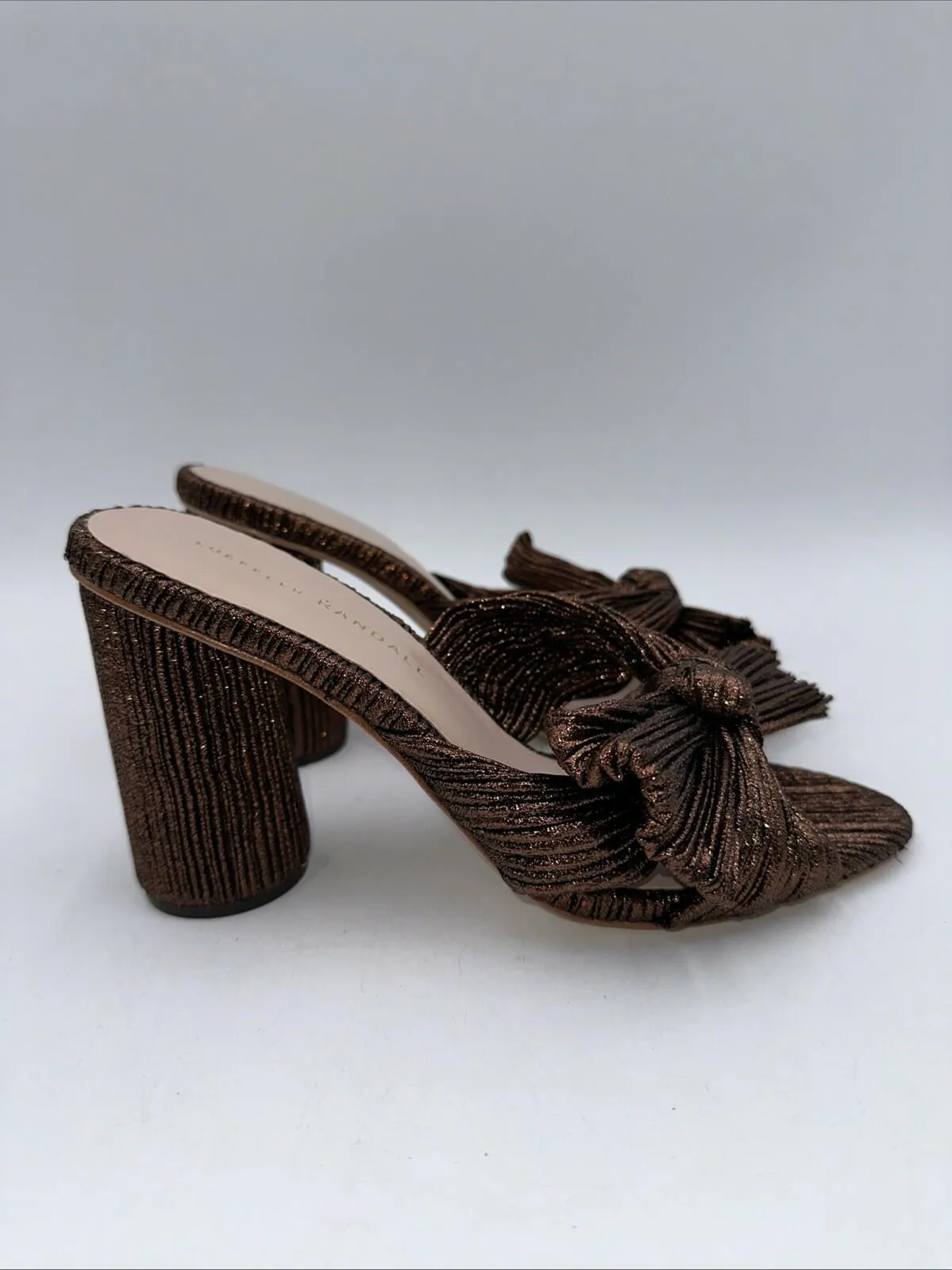 Loeffler Randall Women’s Penny Knot Mocha Slip On Mule Sandals  Size 8 B - Very Good